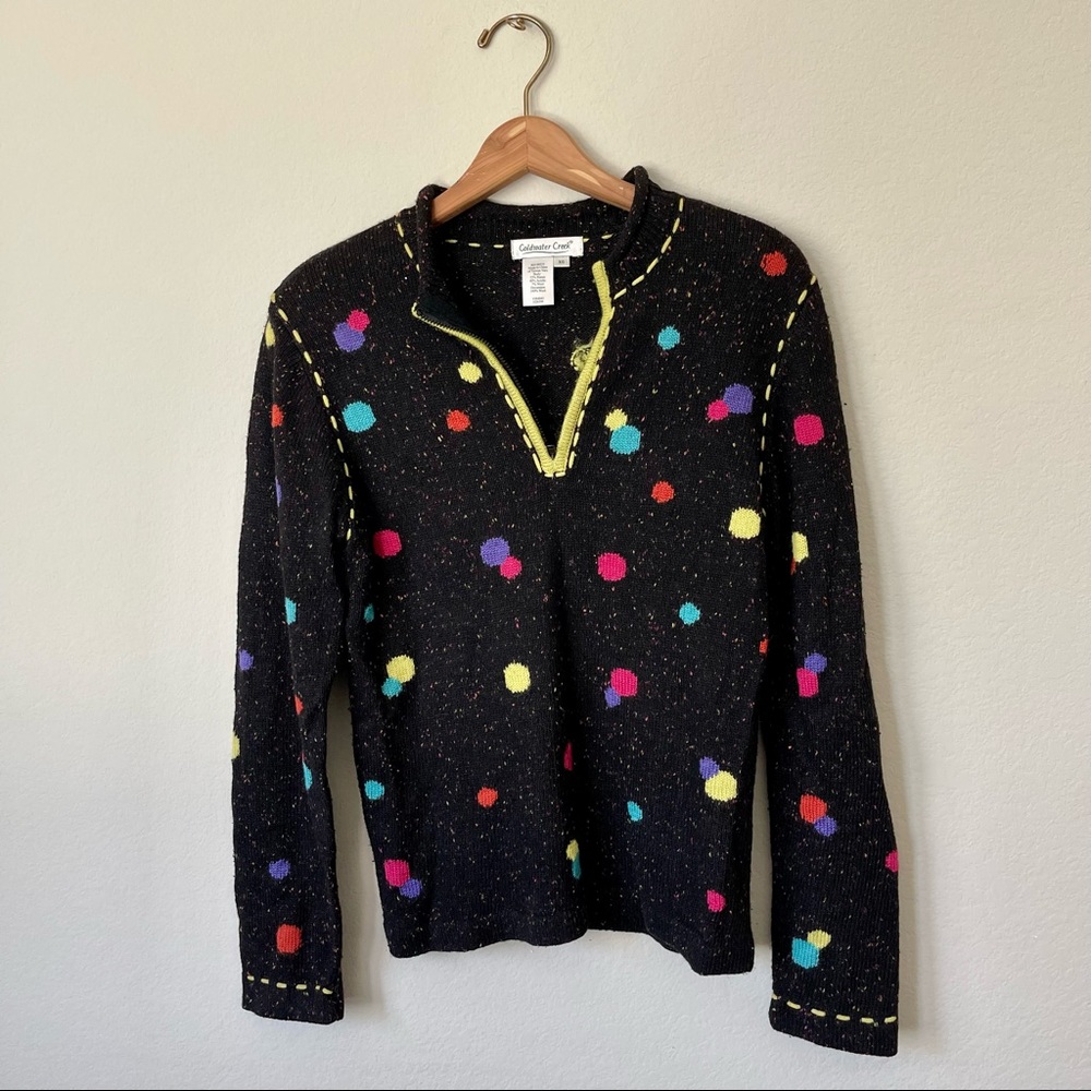 Coldwater Creek Vintage Pullover Polka Dot Sweater